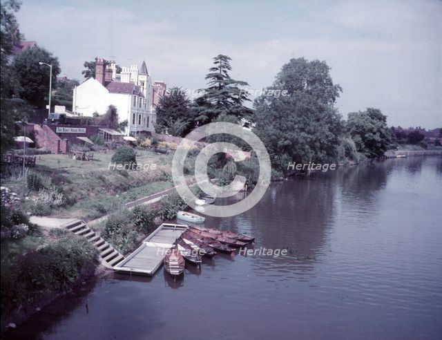 The Boat House Hotel on the River Severn, Shrewsbury, Shropshire, c1955. Creator: Arthur Charles Kirby Ware.