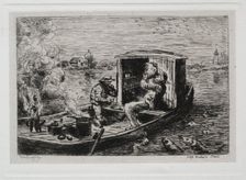 The Boat Trip: Guzzling or Lunch on the Boat, 1861. Creator: Charles François Daubigny (French, 1817-1878)