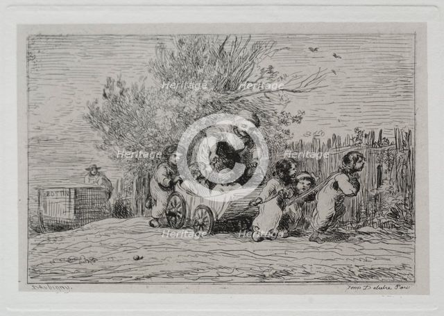 The Boat Trip: Heritage of the Cart (The Children with the Cart), 1861. Creator: Charles François Daubigny (French, 1817-1878).