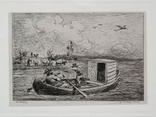 The Boat Trip: Le Mot de Cambronne (The Slanging Match), 1861. Creator: Charles François Daubigny (French, 1817-1878)