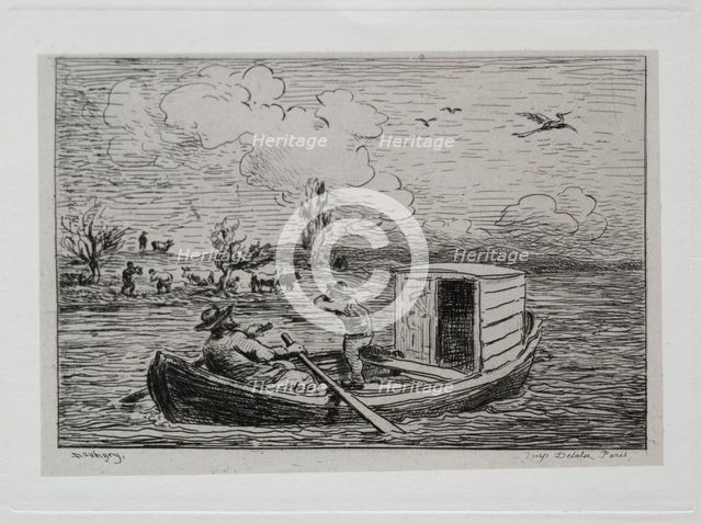 The Boat Trip: Le Mot de Cambronne (The Slanging Match), 1861. Creator: Charles François Daubigny (French, 1817-1878).