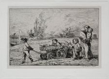 The Boat Trip: Moving into "Le Botin" (The Ship's Furnishings) or Moving to the Boat, 1861. Creator: Charles François Daubigny (French, 1817-1878)
