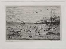 The Boat Trip: Rejoicing of the Fish at the Departure of the Cabin Boy (The Fish), 1861. Creator: Charles François Daubigny (French, 1817-1878)