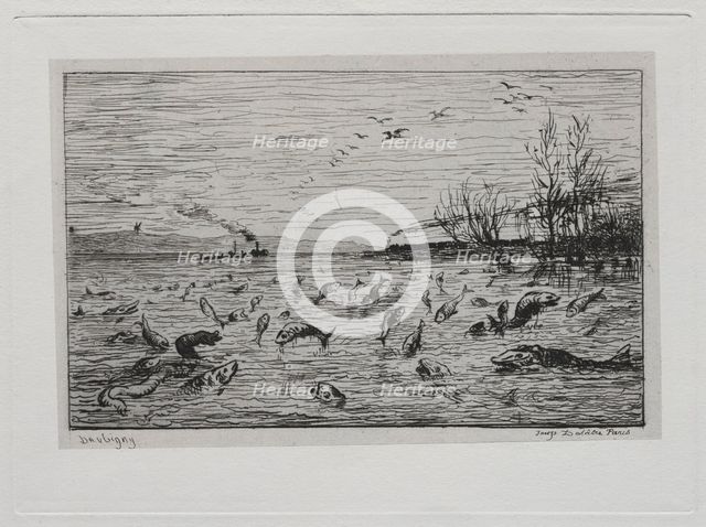 The Boat Trip: Rejoicing of the Fish at the Departure of the Cabin Boy (The Fish), 1861. Creator: Charles François Daubigny (French, 1817-1878).