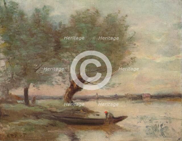 The Boatman, 1806-1875, (1906-7).  Artist: Jean-Baptiste-Camille Corot    