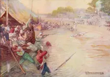 The Boats Stuck In The Mud And Were An Easy Mark 1908, (c1920). Artist: Joseph Ratcliffe Skelton