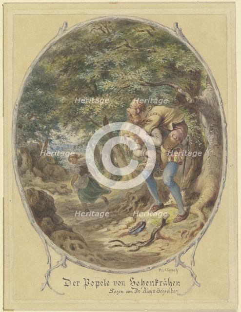 The Bogeyman of Hohenkrähen, Legends of Dr Aloys Schreiber, mid-late 19th century.  Creator: Ferdinand Karl Klimsch.