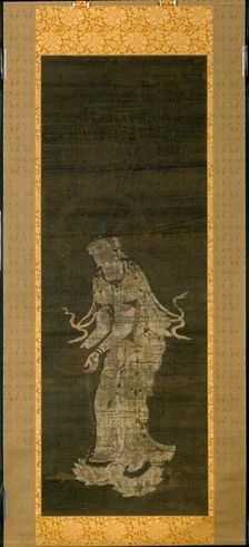 The Bodhisattva Kannon, from the triptych Approach of the Amida Trinity, Kamakura Period... Creator: Unknown