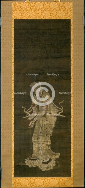 The Bodhisattva Kannon, from the triptych Approach of the Amida Trinity, Kamakura Period... Creator: Unknown.
