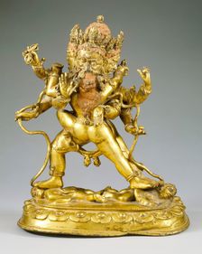 The Bodhisattva Vajrapani (Tibetan: Chana Dorje) and His Consort, 15th century. Creator: Unknown