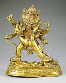 The Bodhisattva Vajrapani (Tibetan: Chana Dorje) and His Consort, 15th century. Creator: Unknown