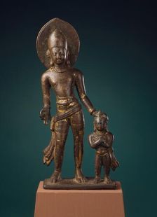 The Bodhisattva Vajrapani with Vajra Anuchara, c.7th century. Creator: Unknown