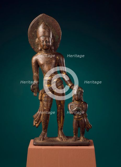 The Bodhisattva Vajrapani with Vajra Anuchara, c.7th century. Creator: Unknown.