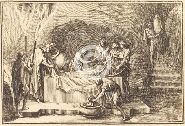 The Body of Christ being Covered with Flowersand Perfume. Creator: Unknown.