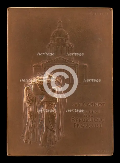 The Body of President Sadi Carnot Borne to the Panthéon [obverse], 1894. Creator: Louis Oscar Roty.