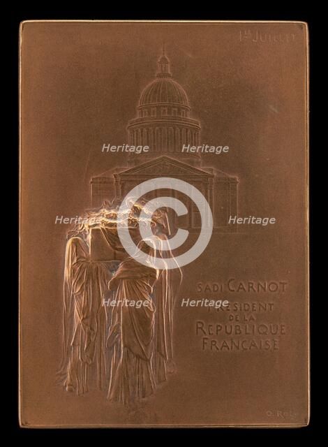 The Body of President Sadi Carnot Borne to the Panthéon [obverse], 1894. Creator: Louis Oscar Roty.