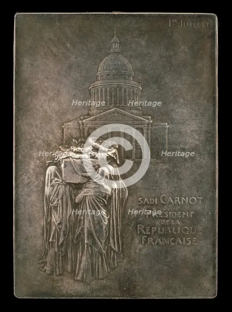 The Body of President Sadi Carnot Borne to the Panthéon [obverse], 1894. Creator: Louis Oscar Roty.