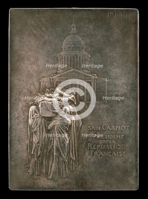 The Body of President Sadi Carnot Borne to the Panthéon [obverse], 1894. Creator: Louis Oscar Roty.