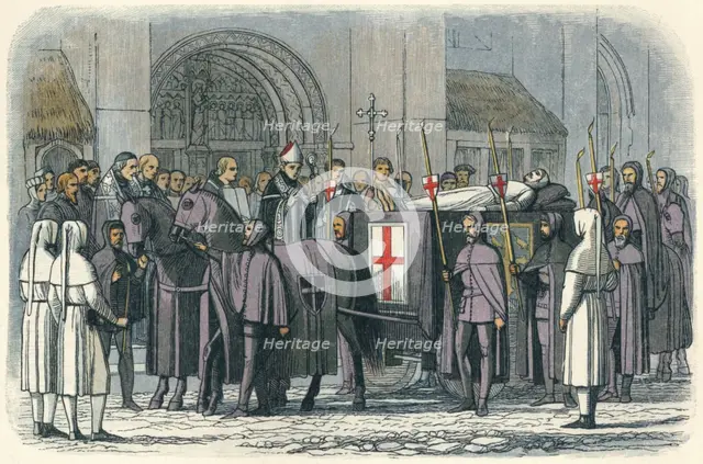 'The body of Richard brought to St. Paul's', 1400 (1864). Artists: James William Edmund Doyle, King Richard II.