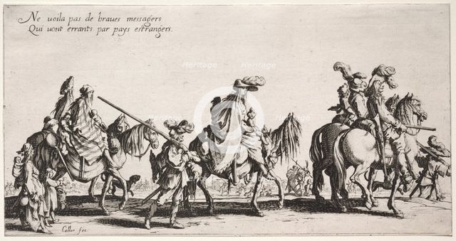 The Bohemians: The Bohemians Marching: The Vanguard, c. 1621-1625. Creator: Jacques Callot (French, 1592-1635).