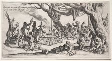 The Bohemians: The Stopping Place: The Feast of the Bohemians, c.1621-1625. Creator: Jacques Callot (French, 1592-1635)