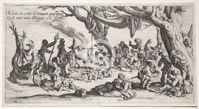 The Bohemians: The Stopping Place: The Feast of the Bohemians, c.1621-1625. Creator: Jacques Callot (French, 1592-1635).