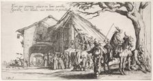 The Bohemians: The Stopping Place: The Fortune Teller, c. 1621-1625. Creator: Jacques Callot (French, 1592-1635)