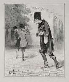 The Bohemians of Paris, plate 4: The Collector of Cigar Stubs, 5 December 1841. Creator: Honoré Daumier (French, 1808-1879); Aubert