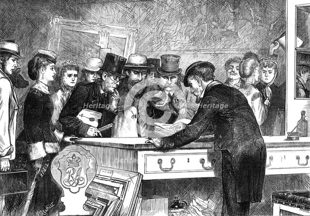 The Book of Fate: a sketch at the Royal Academy of Arts, 1871. Creator: Joseph Swain.