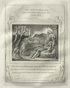The Book of Job: No. 7, And When they had lifted up their eyes afar off and knew him not..., 1825. Creator: William Blake (British, 1757-1827)