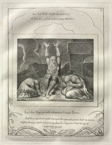 The Book of Job: No. 8, Let the Day perish wherin I was born, 1825. Creator: William Blake (British, 1757-1827)