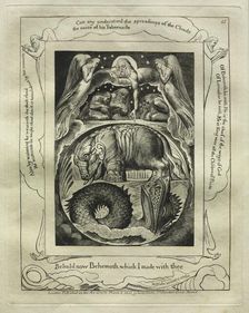 The Book of Job: Pl. 15, Behold now Behemoth which I made with thee, 1825. Creator: William Blake (British, 1757-1827)