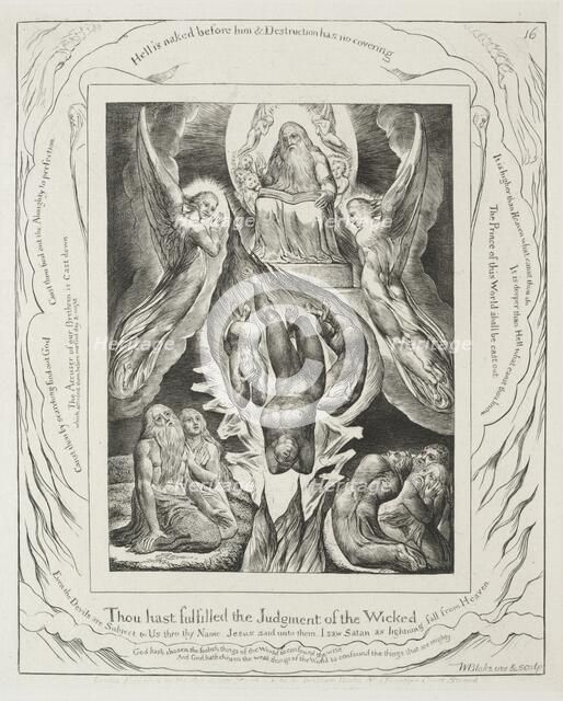 The Book of Job: Pl. 16, Thou hast fulfilled the judgment of the wicked, 1825. Creator: William Blake (British, 1757-1827).