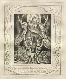 The Book of Job: Pl. 16, Thou hast fulfilled the Judgment of the Wicked, 1825. Creator: William Blake (British, 1757-1827)