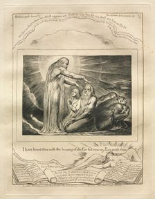 The Book of Job: Pl. 17, I have heard thee with the hearing of the Ear but now my Eye seeth thee, 18 Creator: William Blake (British, 1757-1827)