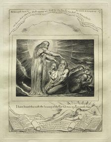 The Book of Job: Pl. 17, I have heard thee with the hearing of the Ear but now my Eye seeth thee, 18 Creator: William Blake (British, 1757-1827)