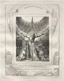 The Book of Job: Pl. 18, And my Servant Job shall pray for you, 1825. Creator: William Blake (British, 1757-1827)