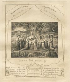 The Book of Job: Pl. 1, Thus did Job continually, 1825. Creator: William Blake (British, 1757-1827)