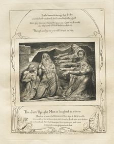 The Book of Job: Pl. 10, The Just Upright Man is Laughed to Scorn, 1825. Creator: William Blake (British, 1757-1827)