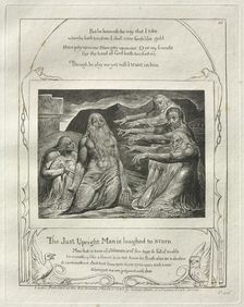 The Book of Job: Pl. 10, The Just Upright Man is laughed to scorn, 1825. Creator: William Blake (British, 1757-1827)