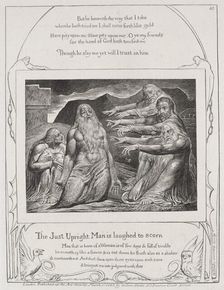 The Book of Job: Pl. 10, The just upright man is laughted to scorn, 1825. Creator: William Blake (British, 1757-1827)