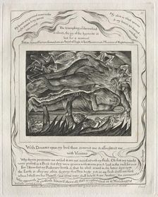 The Book of Job: Pl. 11, With Dreams upon my bed thou scarest me and affrightest me..., 1825. Creator: William Blake (British, 1757-1827)