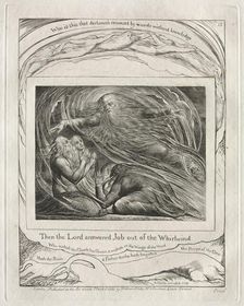 The Book of Job: Pl. 13, Then the Lord answered Job out of the Whirlwind, 1825. Creator: William Blake (British, 1757-1827)