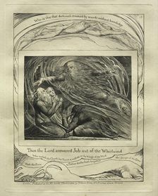 The Book of Job: Pl. 13, Then the Lord answered Job out of the Whirlwind, 1825. Creator: William Blake (British, 1757-1827)