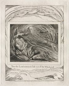 The Book of Job: Pl. 13, Then the Lord answered Job out of the Whirlwind, 1825. Creator: William Blake (British, 1757-1827)