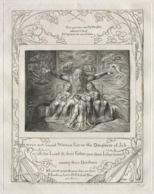 The Book of Job: Pl. 20, There were not found Women fair as the Daughters of Job…, 1825. Creator: William Blake (British, 1757-1827)