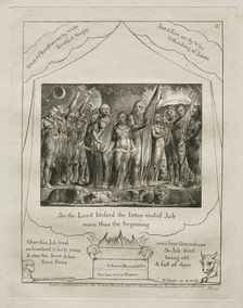 The Book of Job: Pl. 21, So the Lord blessed the latter end of Job / more than the…, 1825. Creator: William Blake (British, 1757-1827)