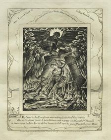 The Book of Job: Pl. 3, Thy Sons and thy Daughters were eating and drinking Wine..., 1825. Creator: William Blake (British, 1757-1827)