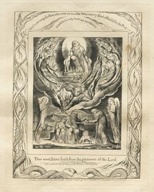 The Book of Job: Pl. 5, Then went Satan forth from the presence of the Lord, 1825. Creator: William Blake (British, 1757-1827)