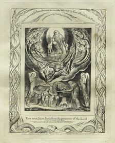 The Book of Job: Pl. 5, Then went Satan forth from the presence of the Lord, 1825. Creator: William Blake (British, 1757-1827)